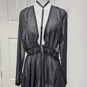 Sexy Sheer Mini Dress, See Through Dress